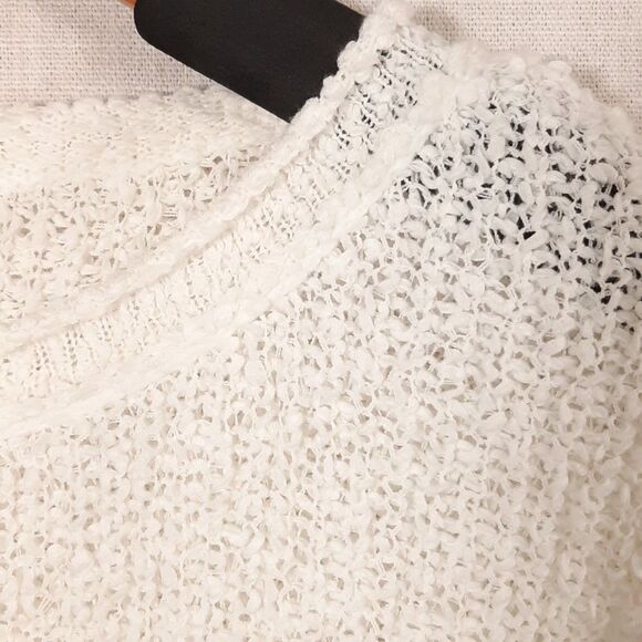 Versona Sheer Sweater Size X-Large Lacey Pullover Open Knit Layering Cream - Picture 11 of 16